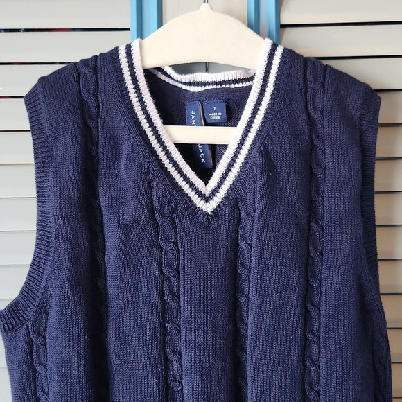 Janie And Jack Navy & White Knit Vest - Picture 3 of 12